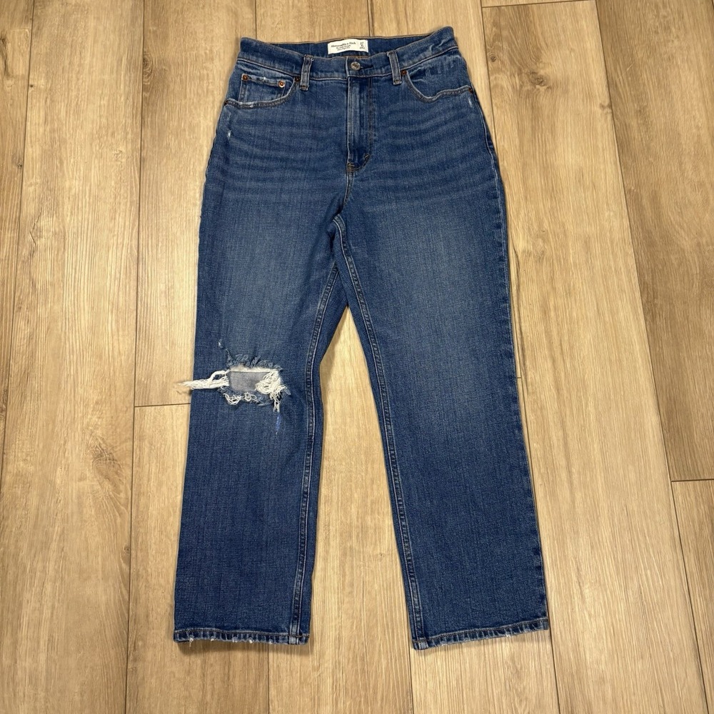 Abercrombie & Fitch Ankle Straight Ultra High‎ Rise Jeans Women's Size 27 Blue